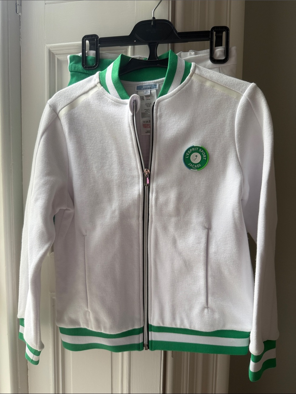 Jacadi 3 Piece Set White and Green Zip-Front Kids Jacket+Skirt+Shirt Tennis - Picture 3 of 15